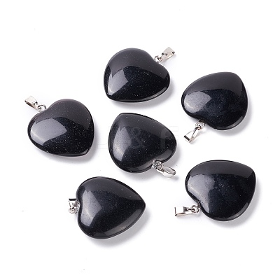 Natural Obsidian Pendants G-G956-B40-FF-1