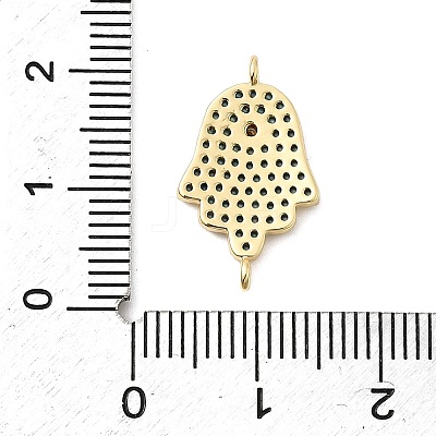 Religion Brass Micro Pave Cubic Zirconia Connector Charms KK-H529-01A-G-1