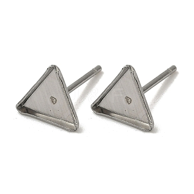 Tarnish Resistant Earring Cabochon Settings 304 Stainless Steel Ear Studs Blank Settings LS-STAS-Q170-11-1