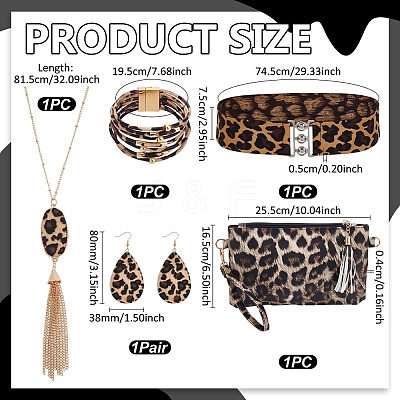 Leopard Print Jewelry Sets SJEW-UN0001-23-1