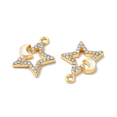 Rack Plating Alloy Rhinestone Pendants PALLOY-O106-27G-01-1
