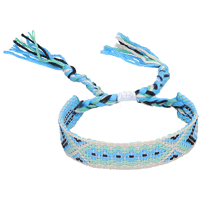 Polyester-cotton Braided Rhombus Pattern Cord Bracelet FIND-PW0013-001A-27-1