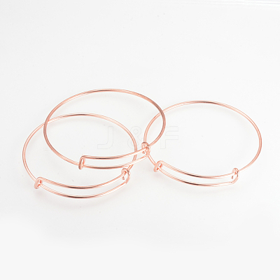 Adjustable Brass Expandable Bangle Making BJEW-R032-RG-1