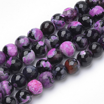 Dyed Natural Fire Crackle Agate Beads Strands X-G-Q462-125A-6mm-1
