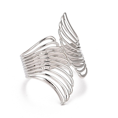 Alloy Hollow Wing Wrap Cuff Bangle LS-BJEW-K223-07P-1