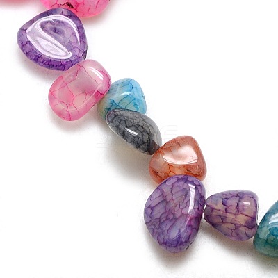 Natural Nuggets Crackle Agate Beads Strands G-P032-06-1