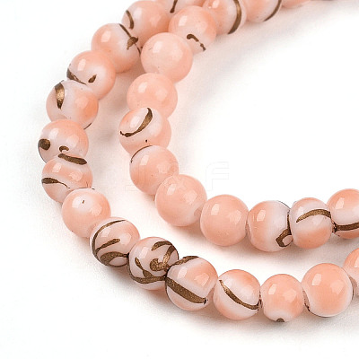 Baking Paint Glass Beads Strands DGLA-N010-4mm-02-1