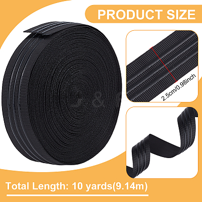 10 Yards Polyester Antislip Grosgrain Ribbon OCOR-BC0007-62A-1