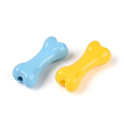 Spray Printed Opaque Acrylic Beads OACR-N156-04-1