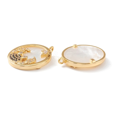 Real 18K Gold Plated Brass Micro Pave Clear Cubic Zirconia Pendants ZIRC-Z007-22G-1