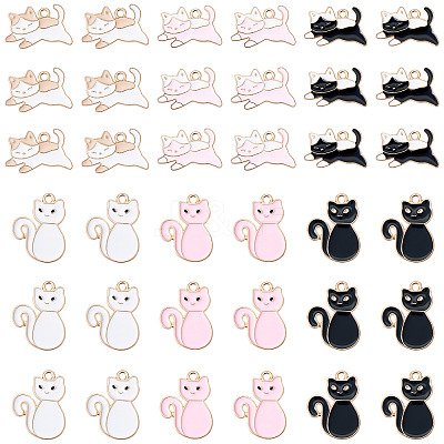 60Pcs 6 Styles Alloy Enamel Pendants ENAM-TA0002-73-1