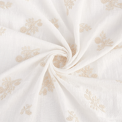 Flower Pattern Linen Cotton Fabric for Clothing Accessories DIY-WH0632-51-1