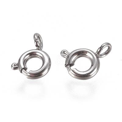 Non-Tarnish 304 Stainless Steel Spring Ring Clasps STAS-F224-02P-A-1