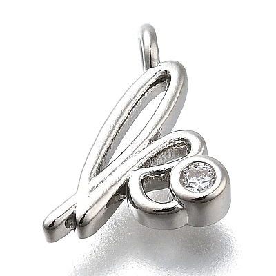Brass Micro Pave Cubic Zirconia Pendants KK-B132-12P-K-1