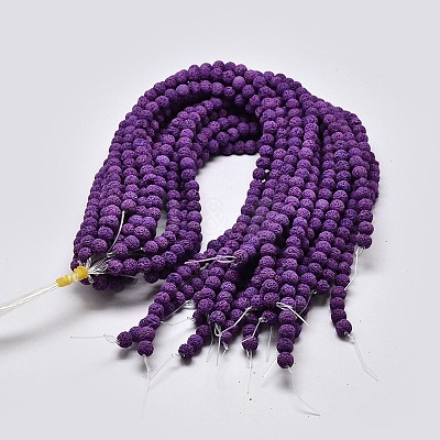 Natural Lava Rock Round Bead Strands G-I124-8mm-08-1
