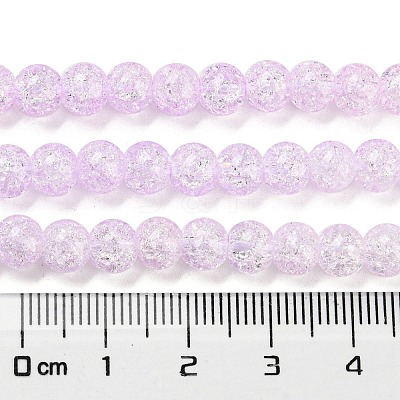 Spray Painted Crackle Glass Beads Strands DGLA-C002-6mm-03-1