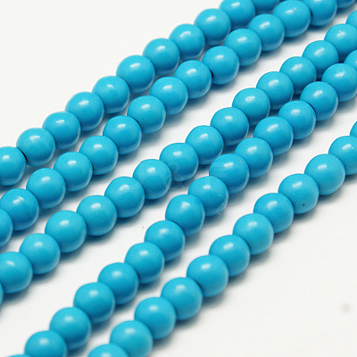 Synthetic Turquoise Beads Strands TURQ-G106-6mm-02F-1