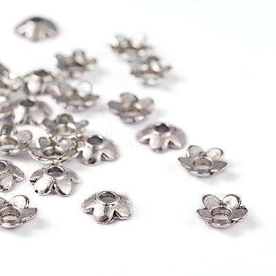 Tibetan Style Alloy Bead Caps TIBEB-P002-08AS-NR-1