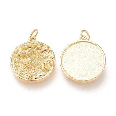 Brass Pendants ZIRC-I044-32G-1
