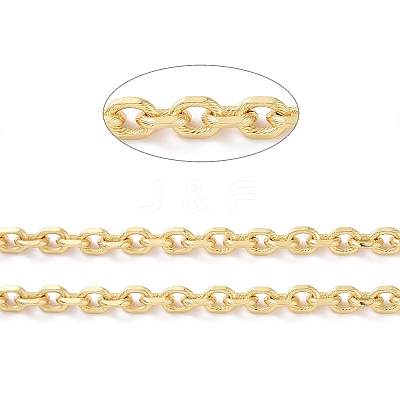 Brass Textured Cable Chains CHC-G016-08G-1