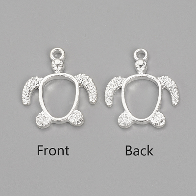 Alloy Open Back Bezel Pendants X-PALLOY-R098-62S-1