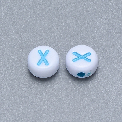 Craft Acrylic Horizontal Hole Letter Beads SACR-S201-11X-1