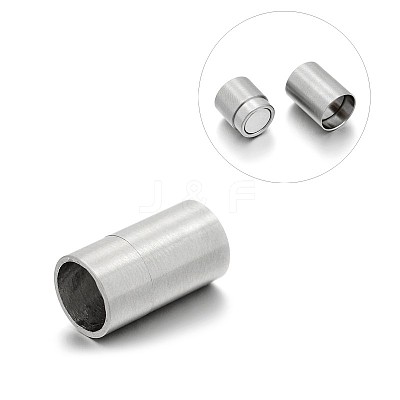 Tarnish Resistant Matte 304 Stainless Steel Column Magnetic Clasps with Glue-in Ends LS-STAS-E089-03D-1