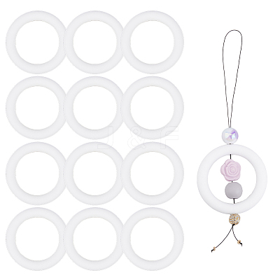 12Pcs Ring Silicone Beads SIL-DC0001-78-1