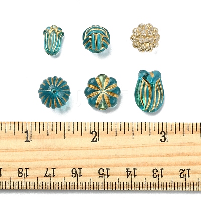6 Style Plating Acrylic Beads PACR-FS0001-01-1