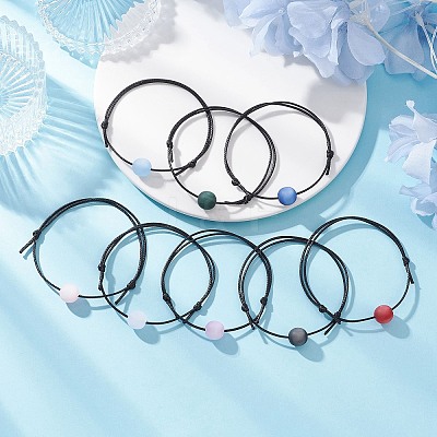 Resin Imitation Cat Eye Adjustable Bracelets for Men Women BJEW-JB12100-1