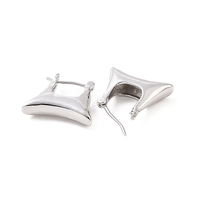 Brass Trapezoid Thick Hoop Earrings for Women EJEW-F303-10P-1