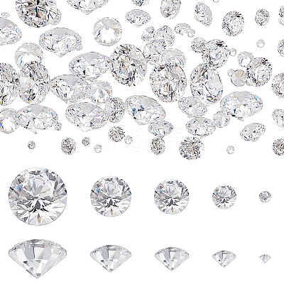 100Pcs 5 Styles Diamond Shape Grade AAA Cubic Zirconia Cabochons ZIRC-BBC0002-98-1