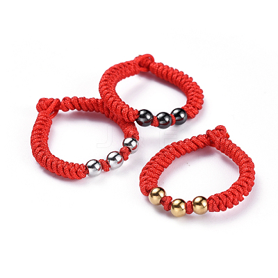Nylon Cord Braided Rings RJEW-JR00257-1
