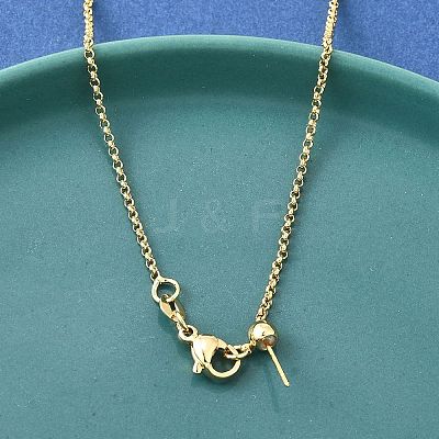 Brass Rolo Chain Adjustable Slider Necklaces NJEW-E157-05G-1