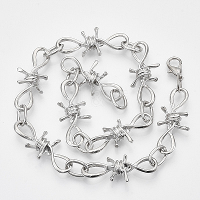 Alloy Barb Wire Necklaces X-NJEW-R254-01A-P-1