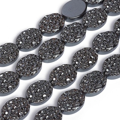 Electroplated Non-magnetic Synthetic Hematite Beads Strands G-I273-19-1