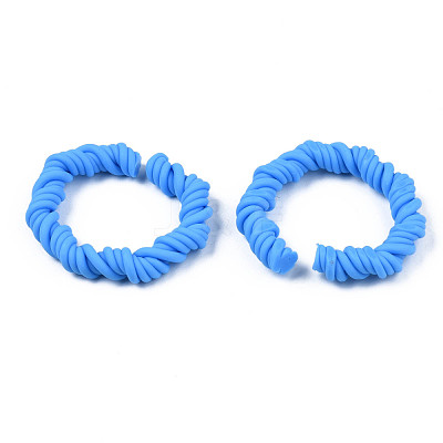 Polymer Clay Twist Rope Open Ring CLAY-N010-031-06-1