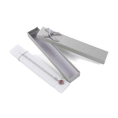 Rectangle Paper Necklace Boxes with Bowknot PW-WG89752-03-1