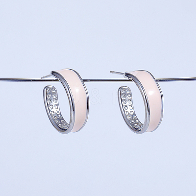 C-shaped Brass Stud Earrings WV3521-1