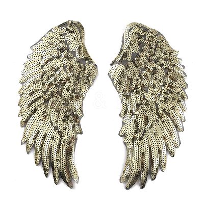 Computerized Embroidery Cloth Iron On Sequins Patches PATC-WH0001-30G-1