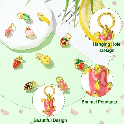 10Pcs 10 Styles Alloy Enamel Charms FIND-CJ0005-18-1