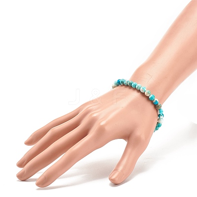 Natural Howlite Round Beaded Stretch Bracelet BJEW-JB08290-02-1