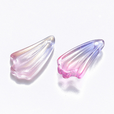 Two Tone Transparent Spray Painted Glass Pendants LS-GLAA-T016-24A-1