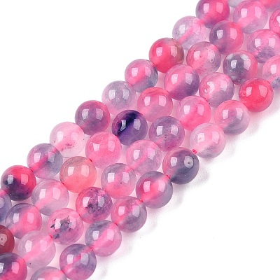 Dyed Natural White Jade Beads Strands G-T138-6mm-210-16-1
