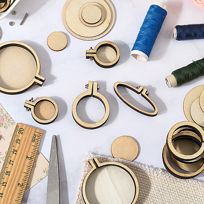 10Pcs 5 Styles Wood Embroidery Hoop DIY-CP0012-43B-1
