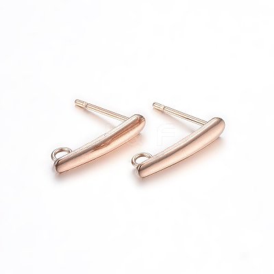 Ion Plating(IP) 304 Stainless Steel Stud Earring Findings STAS-H467-05RG-1