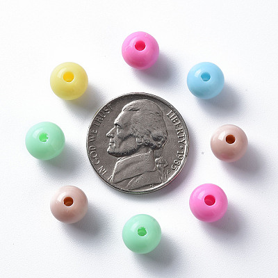 Opaque Acrylic Beads X-MACR-S370-C8mm-M1-1