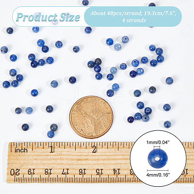4 Strands Natural Sodalite Beads Strands G-NB0004-97-1