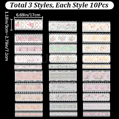 3 Sets 3 Colors Paper Hollow Lace Scrapbook Paper Pads Sets DIY-CP0008-93B-1