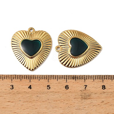 304 Stainless Steel Enamel Pendants STAS-I371-31G-04-1